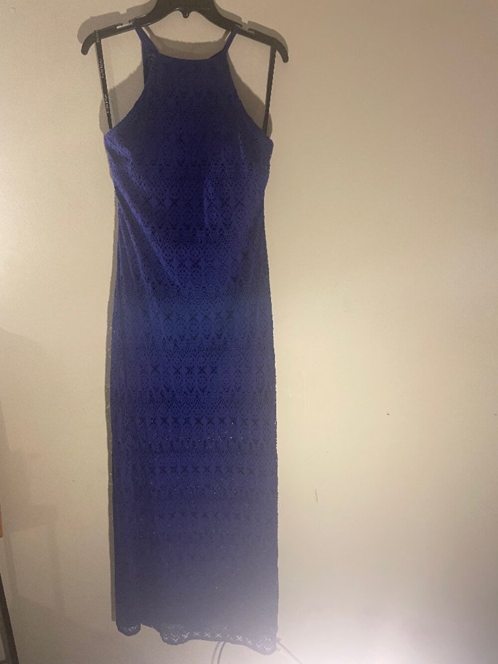 Bisou Bisou Blue Lace Crochet Maxi Dress Size 12